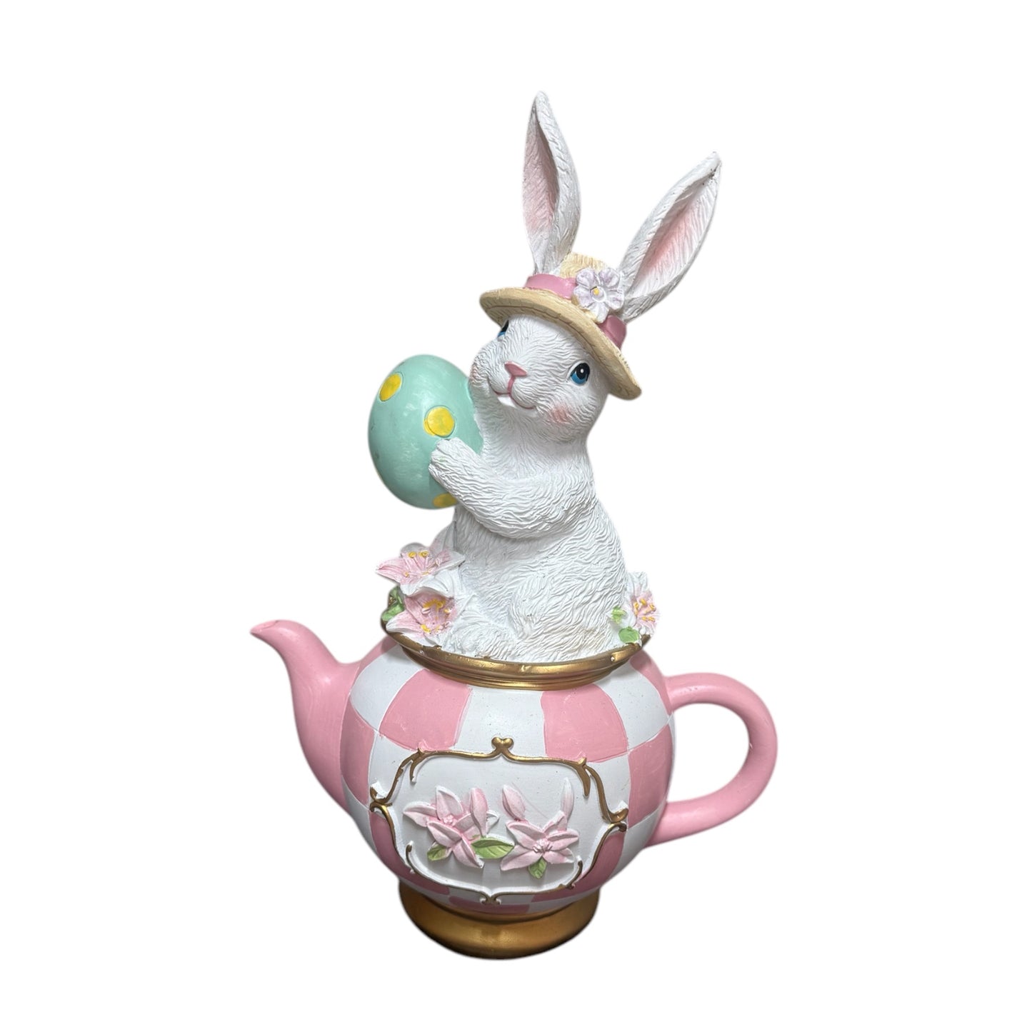 Beeld konijn in theepot 28cm