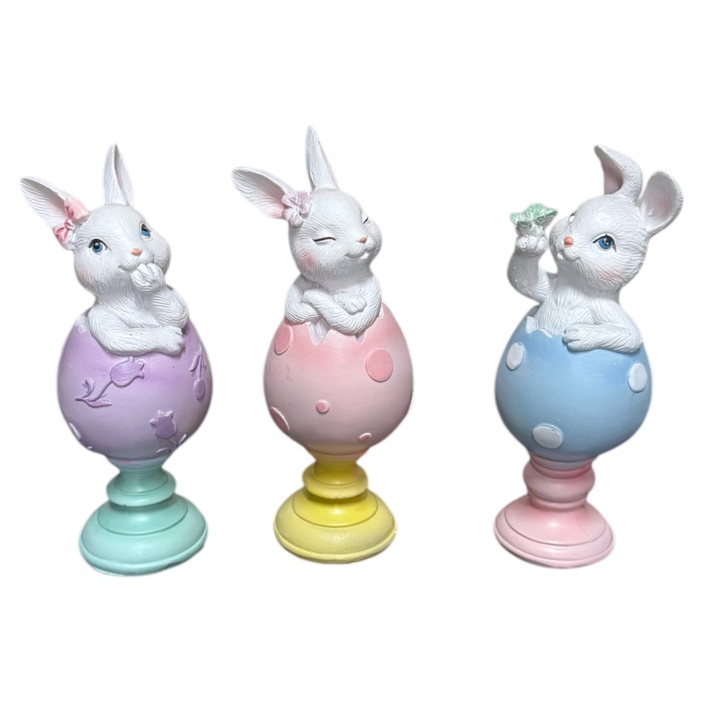 Decoratie konijntjes set 3 14cm