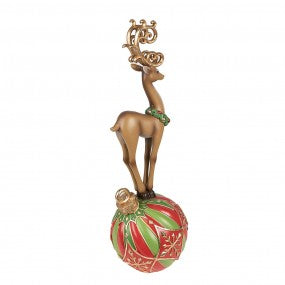 Beeld Rendier op Kerstbal 43cm - Clayre & Eef