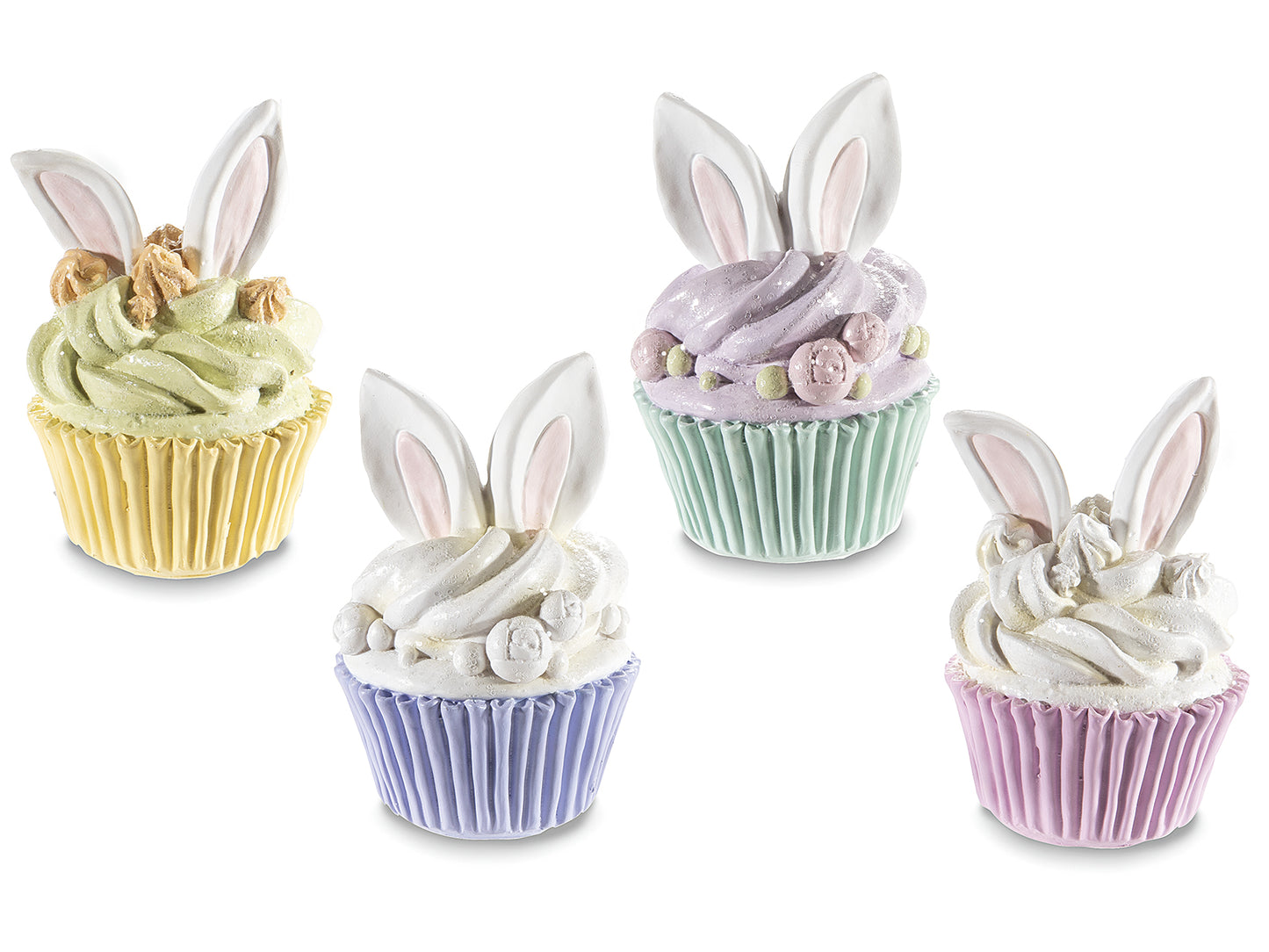 Cupcake met konijnenoren 4 ass.