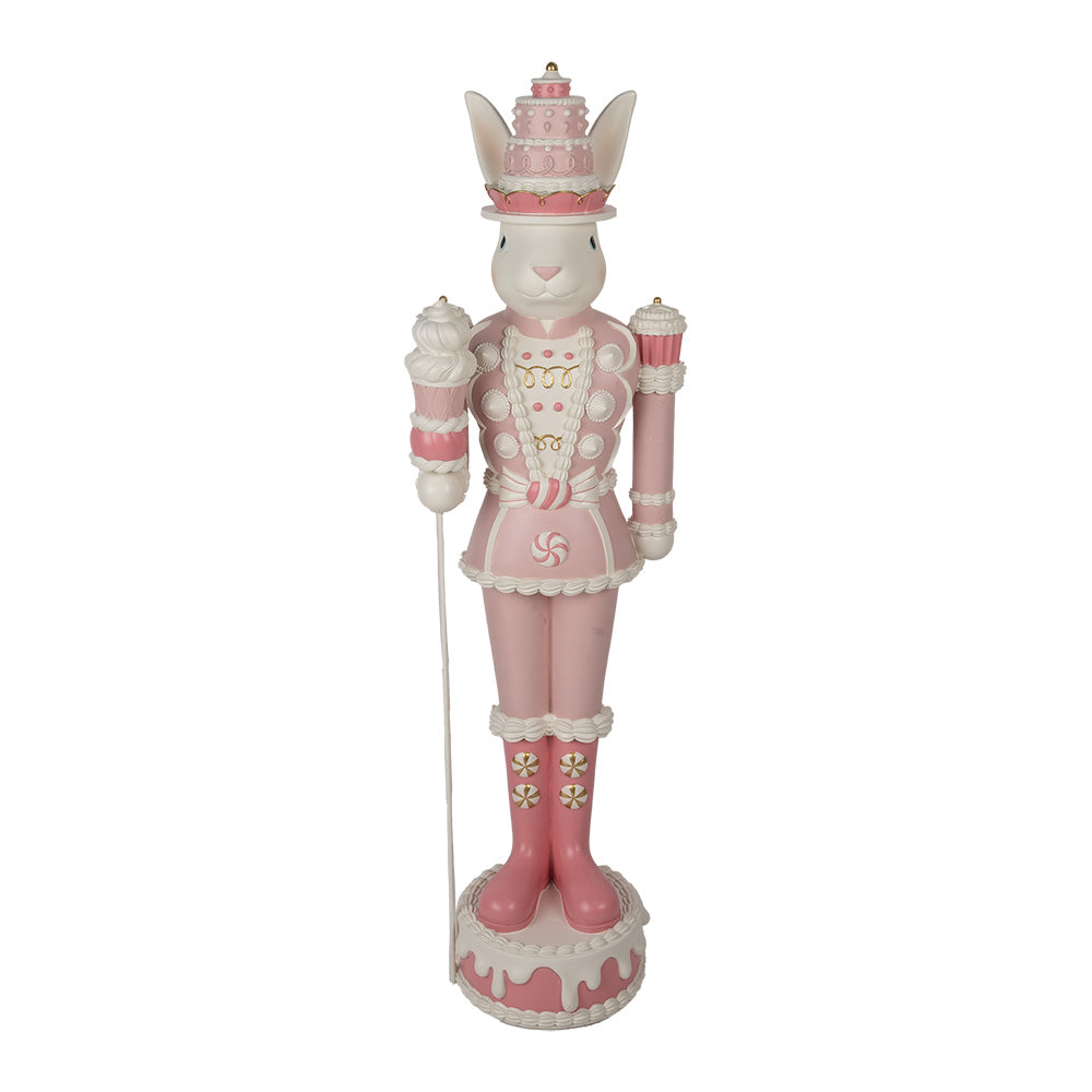 Beeld soldaat konijn roze 100 cm - Clayre & Eef