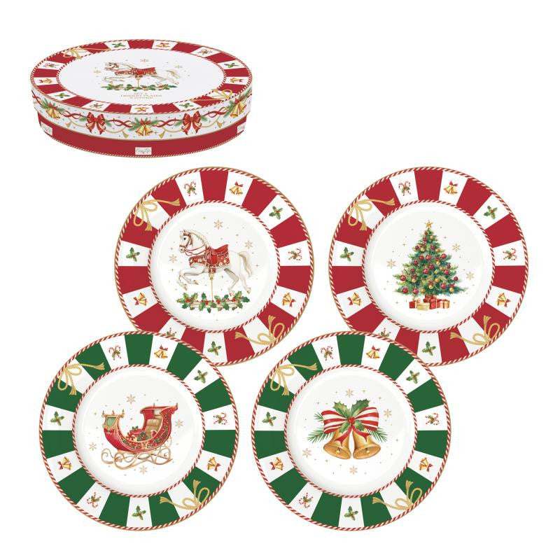 Set 4 borden Ø 19cm - Christmas Tale