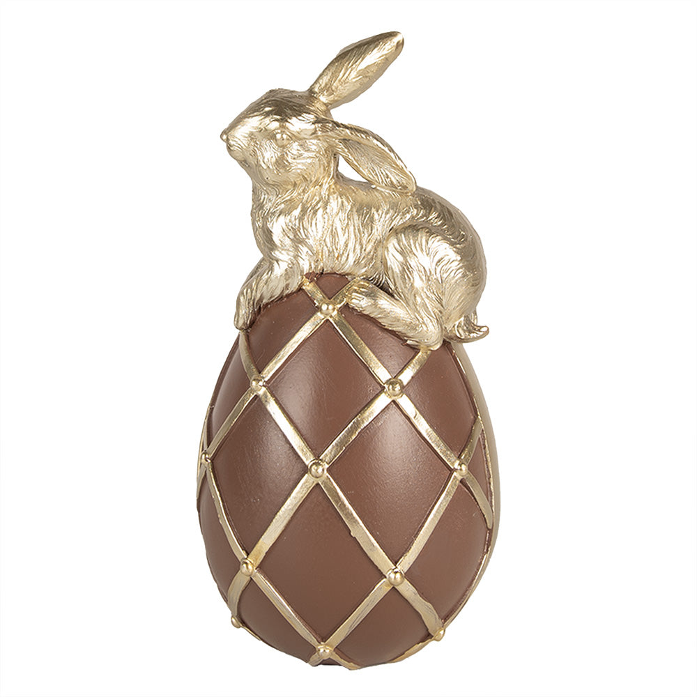 Beeld Goud Konijn Choco Ei 20 cm - Clayre & Eef