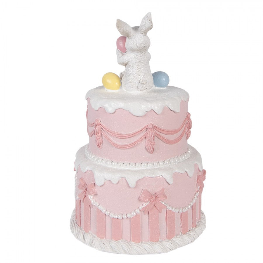 Decoratie taartje konijn roze 28cm - Clayre & Eef
