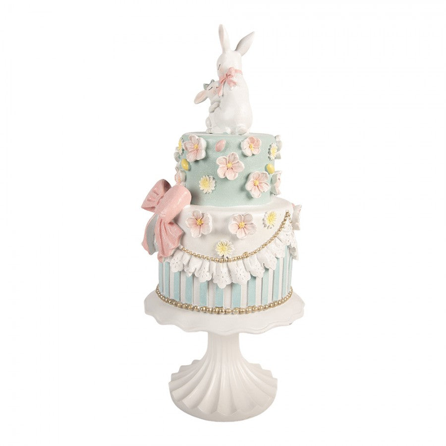 Decoratie taart blauw 2 konijntjes 45cm - Clayre & Eef