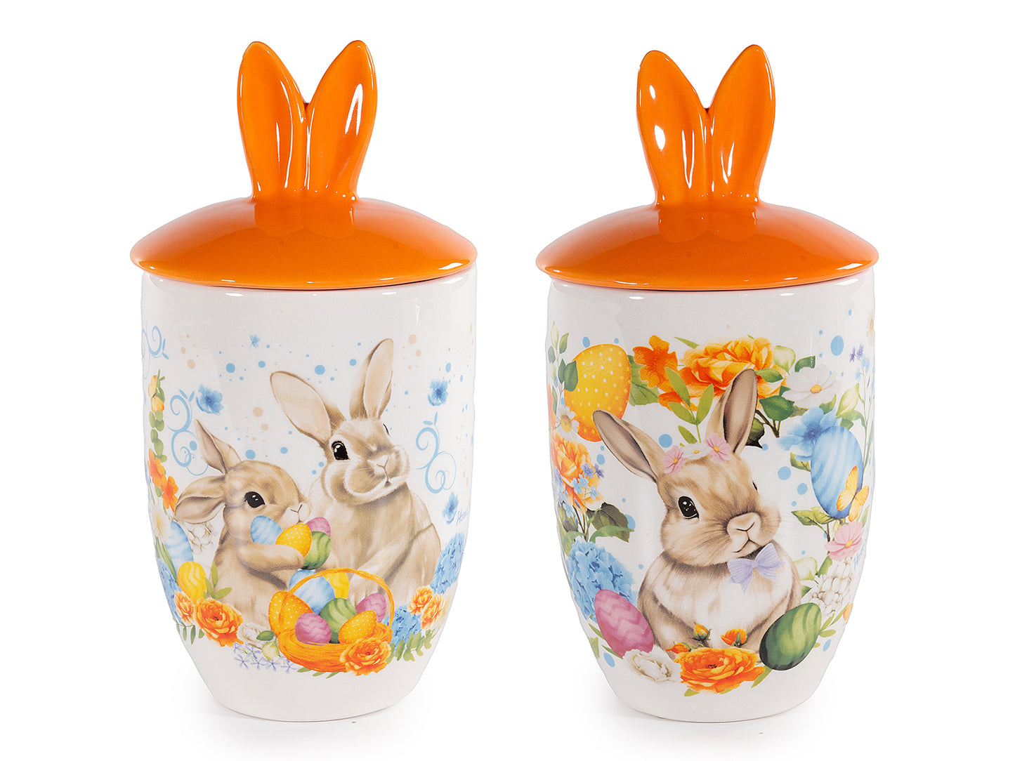 Voorraadpotten 2st ‘Floral Bunny’ - Oranje