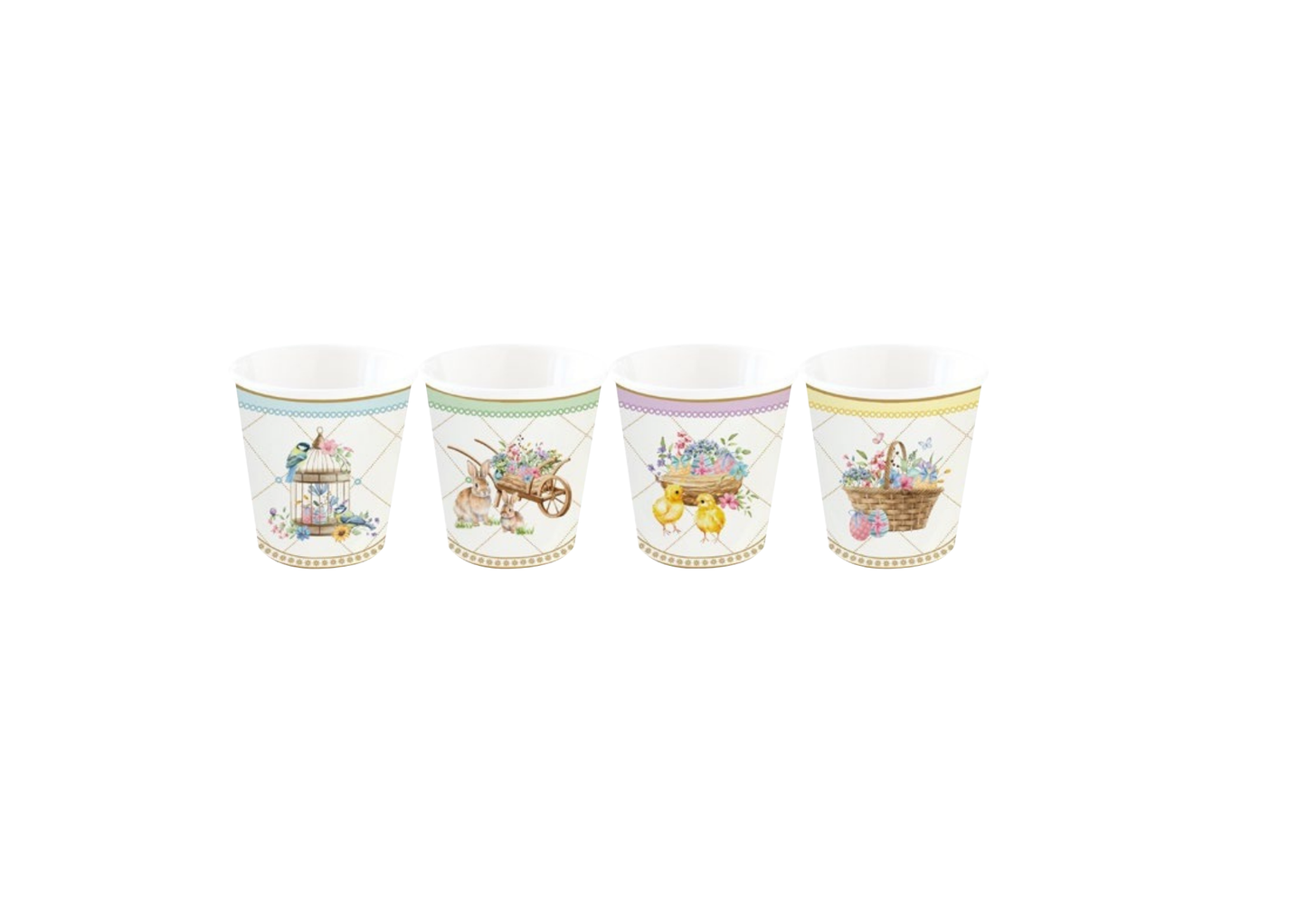 Bekers Porselein 4st 100ml - Spring Bloom
