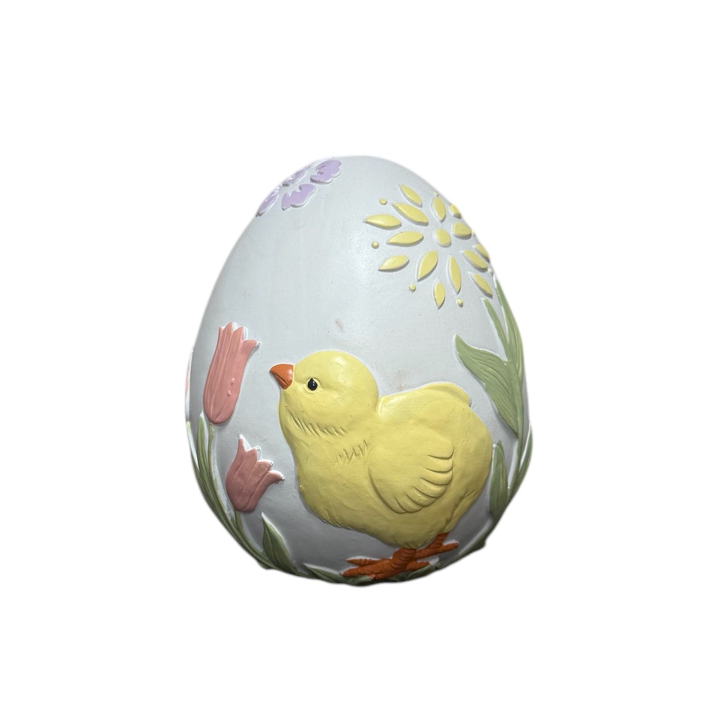 Decoratie ei met kuiken 14cm