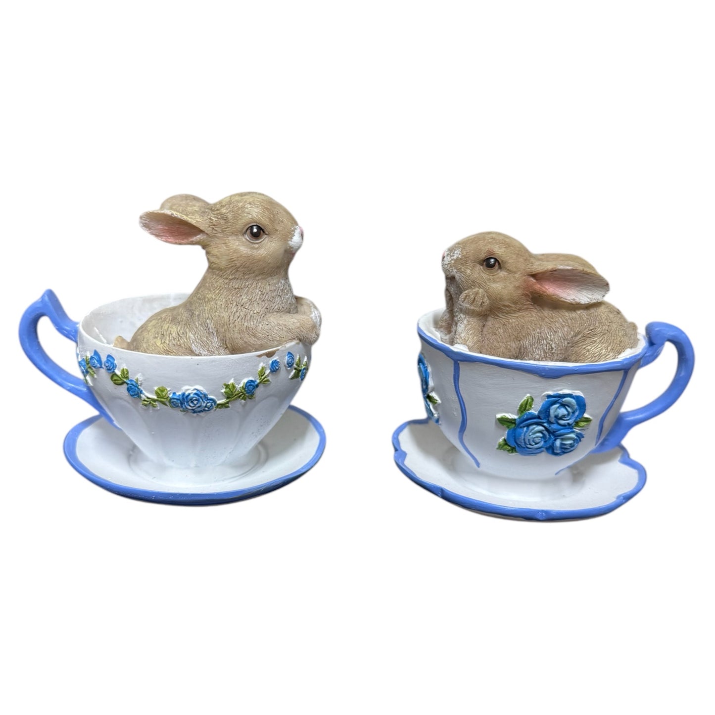 Set decoratie kopjes konijnen 8cm
