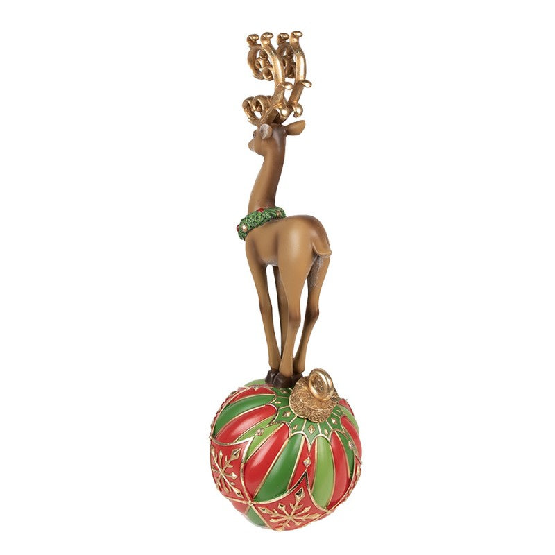 Beeld Rendier op Kerstbal 43cm - Clayre & Eef