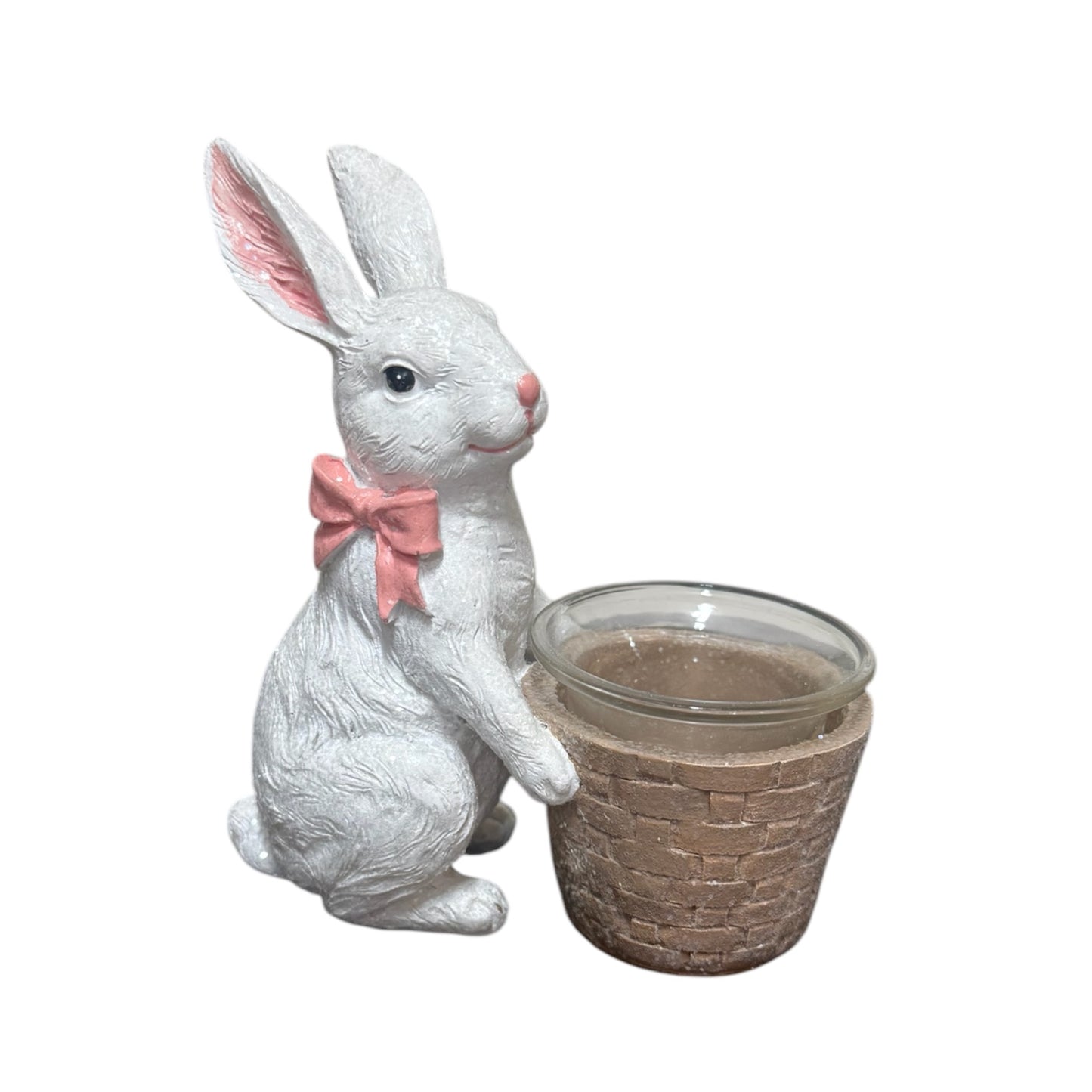 Theelicht houder konijn roze 12cm