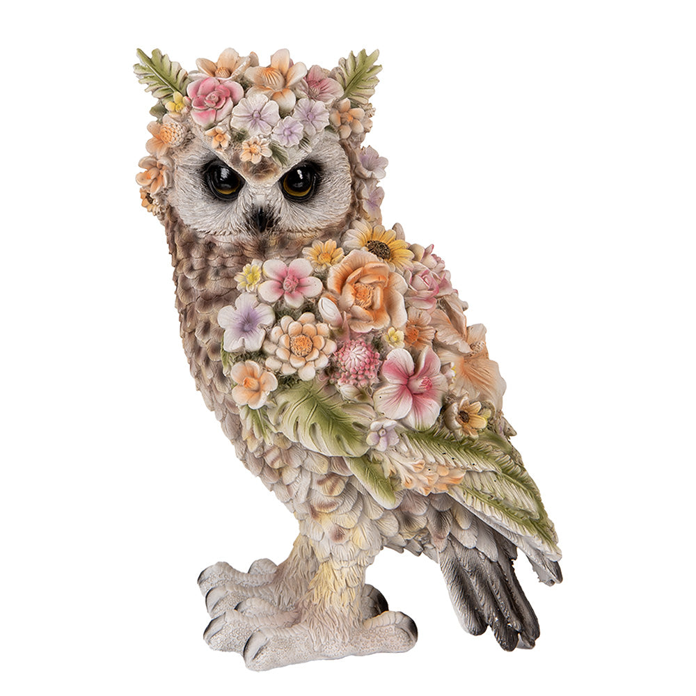 Uil met bloemen 31cm - Clayre & Eef