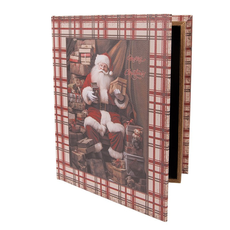 Set decoratieve boeken / opbergdozen kerstman - Clayre & Eef