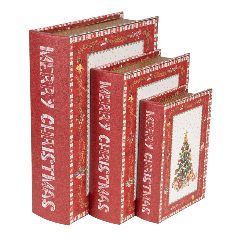Opbergdoos, Boeken, Decoratie, Rood, Clayre&Eef,