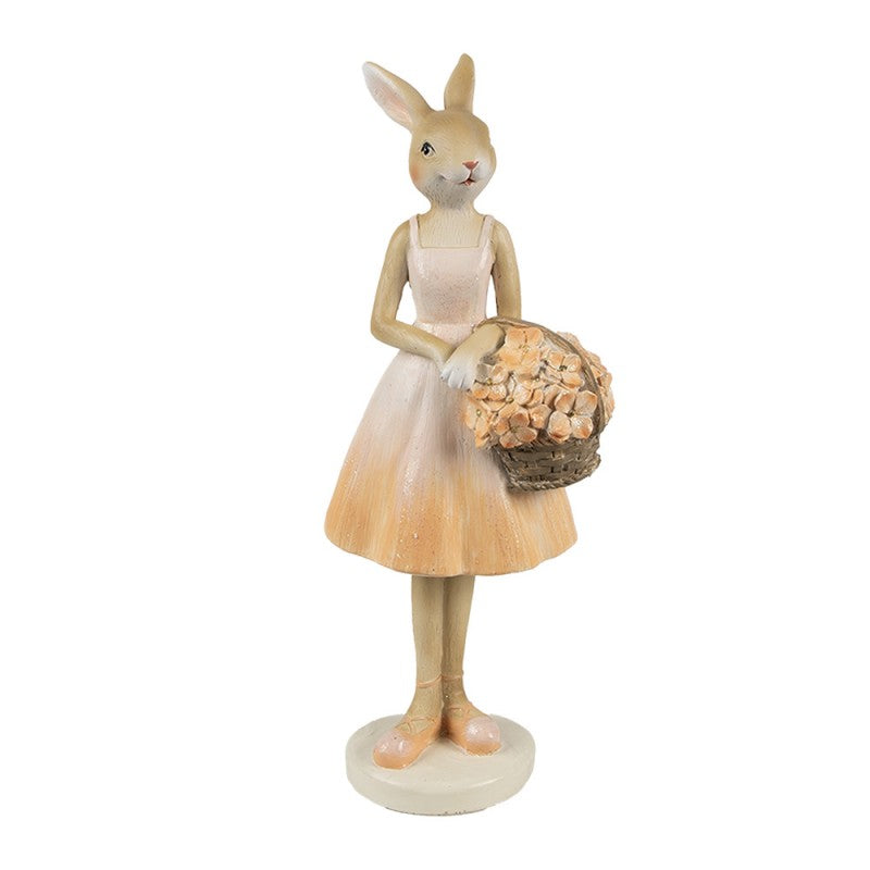 Konijn met bloemenmandje 21cm - Clayre & Eef