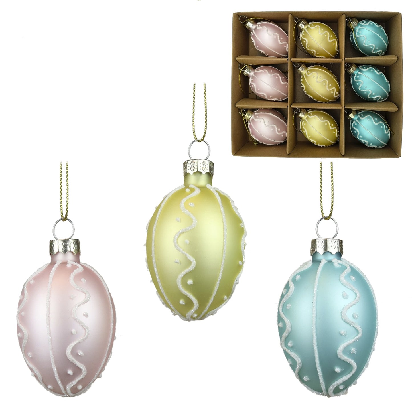 Hangers Mat Glas Ei 6cm - Goodwill