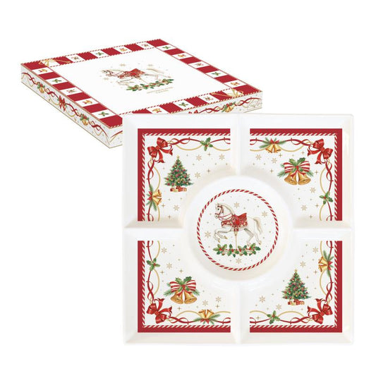 Serveerbord vakken 25cm - Christmas Tale