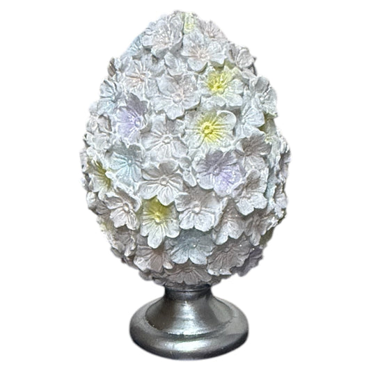 Decoratie ei op voet zilver 20cm
