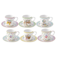 Set Kop en Schotels 6st 100ml - Spring Bloom