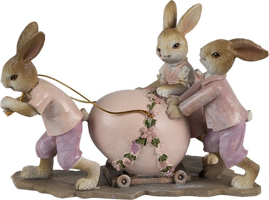 Beeld Konijn Roze Beige - Clayre & Eef