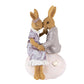 Beeld Konijnen Koppel Lila 15cm - Clayre & Eef