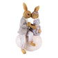 Beeld Konijnen Koppel Lila 15cm - Clayre & Eef