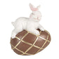 Beeld Konijn Wit op Choco Ei 11cm - Clayre & Eef