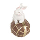 Beeld Konijn Wit op Choco Ei 11cm - Clayre & Eef