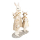 Beeld Konijn met 2 Kindjes Beige Goud 21cm - Clayre & Eef