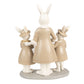 Beeld Konijn met 2 Kindjes Beige Goud 21cm - Clayre & Eef