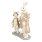 Beeld Konijn met 2 Kindjes Beige Goud 21cm - Clayre & Eef