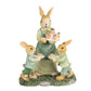 Beeld Konijn Mama en Jongens Groen 15 cm - Clayre & Eef