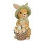 Beeld Konijn Mandje Groen 11cm - Clayre & Eef