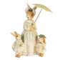 Beeld Konijn Mama 2 Kindjes Groen 21cm - Clayre & Eef