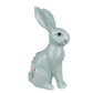Beeld Konijn Rozen Blauw 28cm - Clayre & Eef