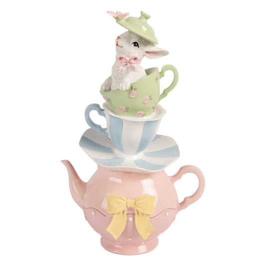 Decoratie theepot pastel 26cm - Clayre & Eef