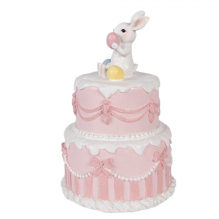 Decoratie taartje konijn roze 28cm - Clayre & Eef
