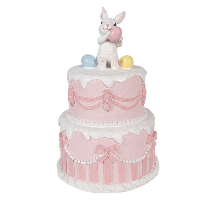 Decoratie taartje konijn roze 28cm - Clayre & Eef