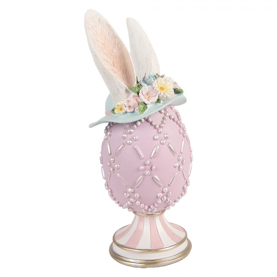 Decoratief ei paars met hoed 30cm - Clayre & Eef
