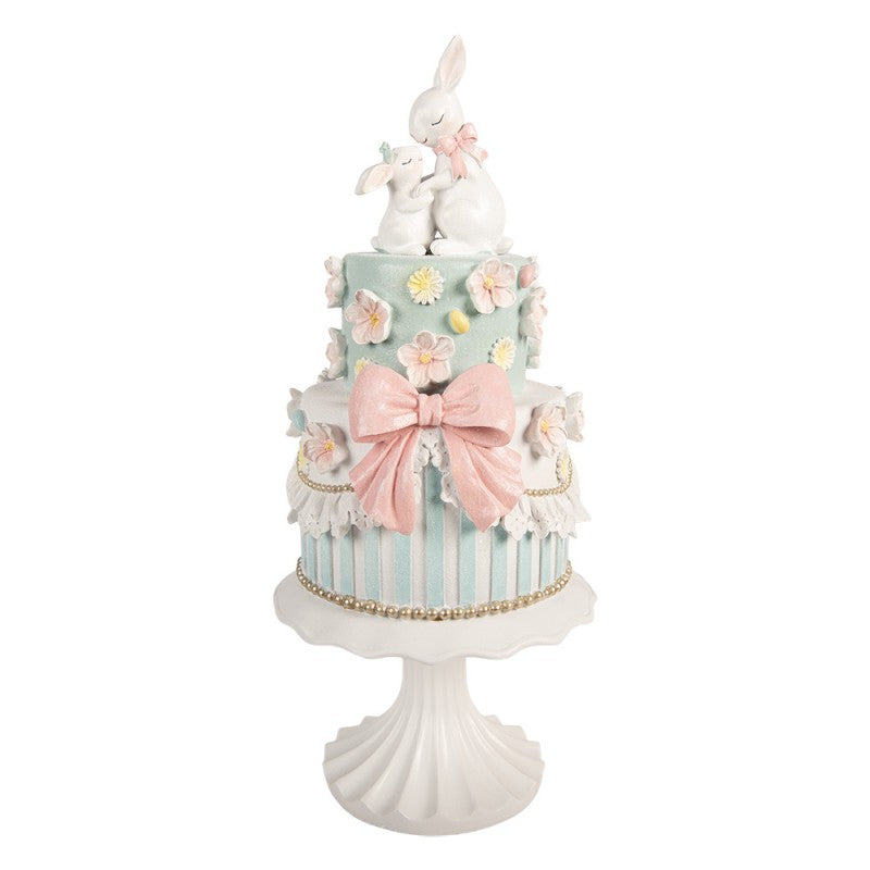 Decoratie taart blauw 2 konijntjes 45cm - Clayre & Eef