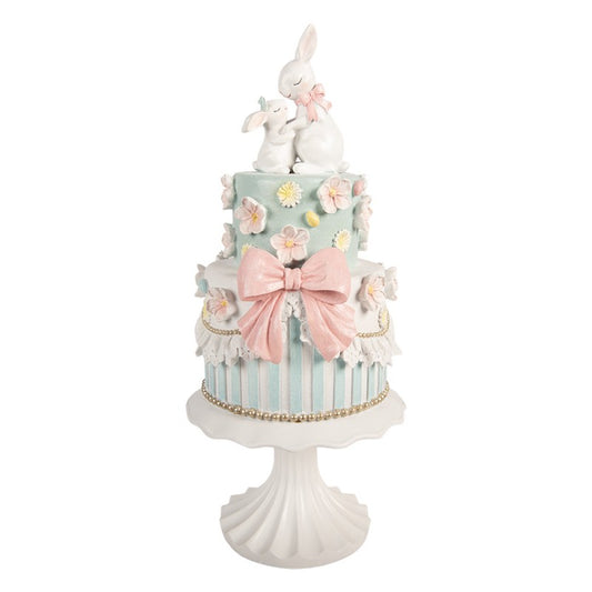 Decoratie taart blauw 2 konijntjes 45cm - Clayre & Eef