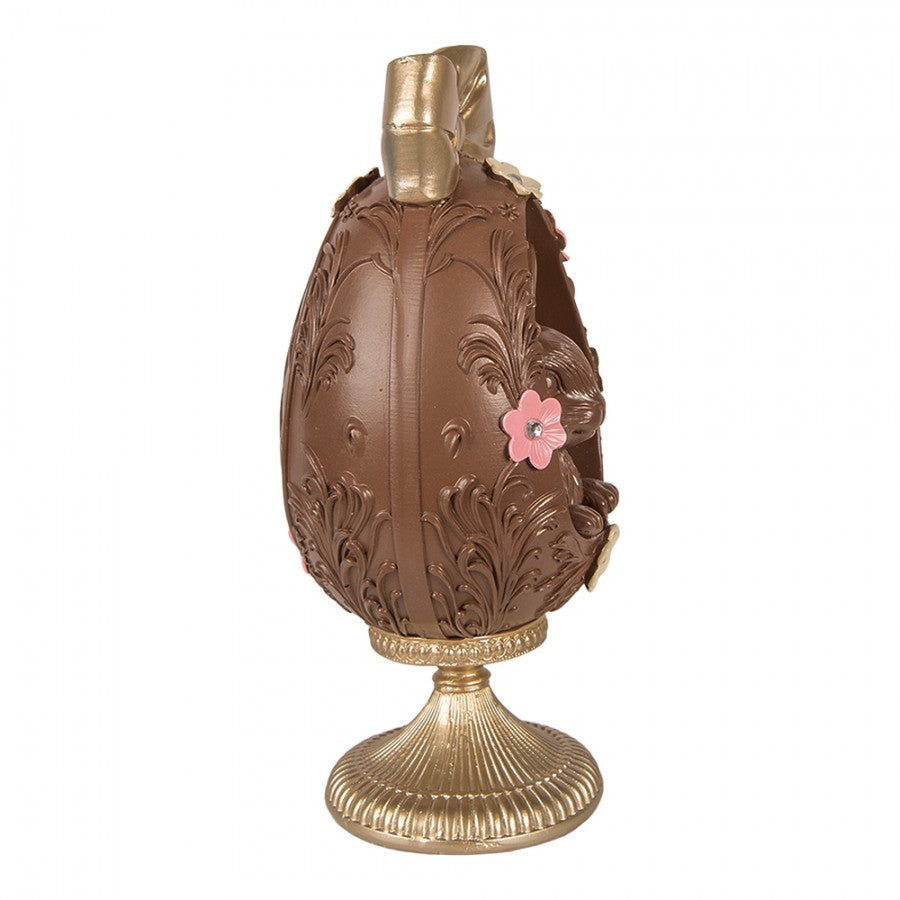Decoratie ei chocolade konijn 26cm - Clayre & Eef