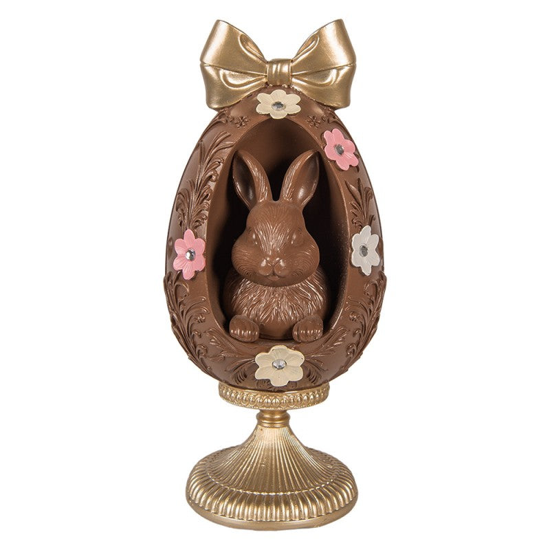 Decoratie ei chocolade konijn 26cm - Clayre & Eef