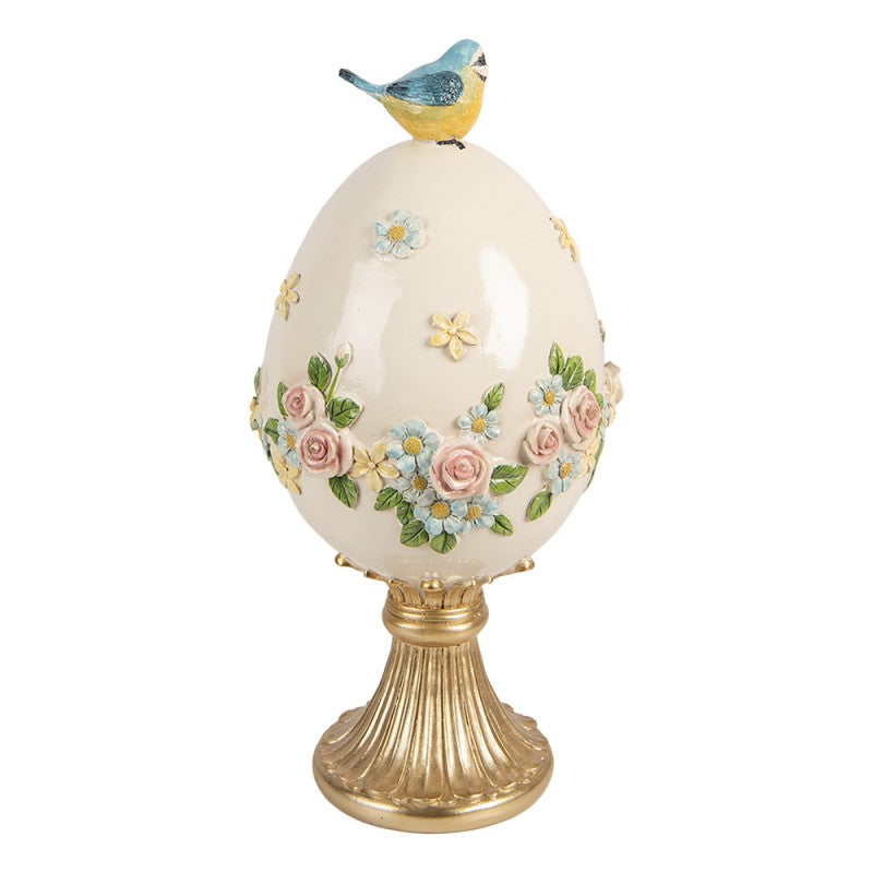Decoratie ei met bloemen en vogel 33cm - Clayre & Eef