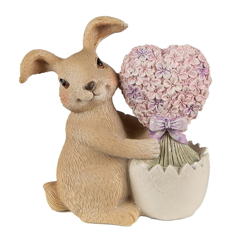 Beeld Konijn Bos Bloemen 12 CM - Clayre & Eef