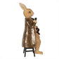 Beeld Konijn Kruk Bruin 20 cm- Clayre & Eef