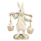 Beeld Konijn 17 cm Wit Groen emmer - Clayre & Eef
