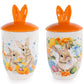 Voorraadpotten 2st  ‘Floral Bunny’ - Oranje