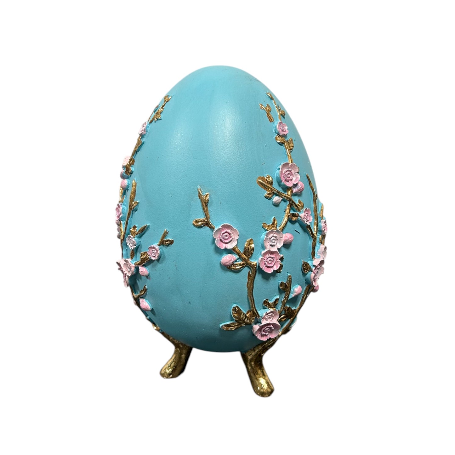 Ei turquoise en bloesem 18cm - Clayre & Eef