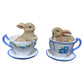 Set decoratie kopjes konijnen 8cm